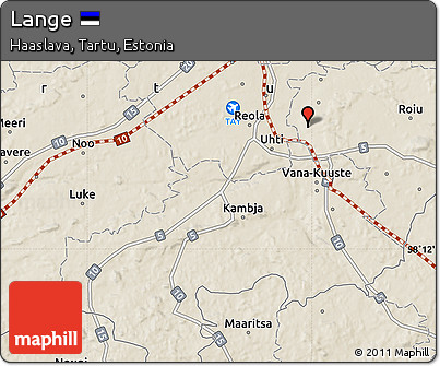 Shaded Relief Map of Lange