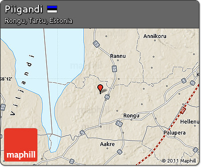 Shaded Relief Map of Piigandi