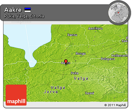Physical Panoramic Map of Aakre