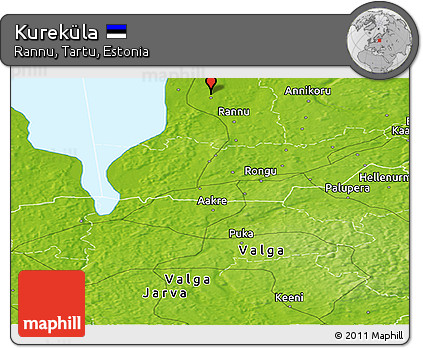 Physical Panoramic Map of Kureküla