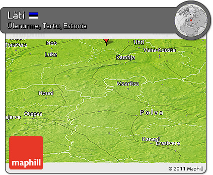 Physical Panoramic Map of Läti