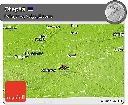 Physical Panoramic Map of Otepää