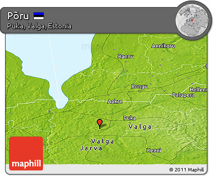 Physical Panoramic Map of Põru