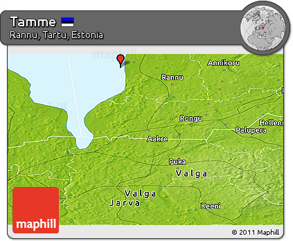 Physical Panoramic Map of Tamme