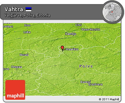 Physical Panoramic Map of Vahtra