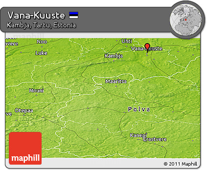 Physical Panoramic Map of Vana-Kuuste