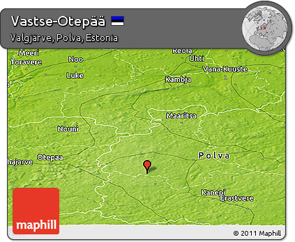 Physical Panoramic Map of Vastse-Otepää