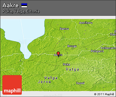 Physical Panoramic Map of Aakre
