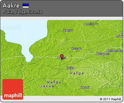 Physical Panoramic Map of Aakre
