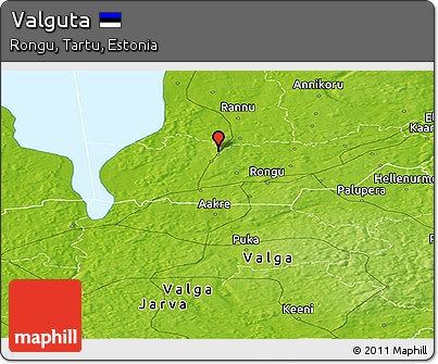 Physical Panoramic Map of Valguta