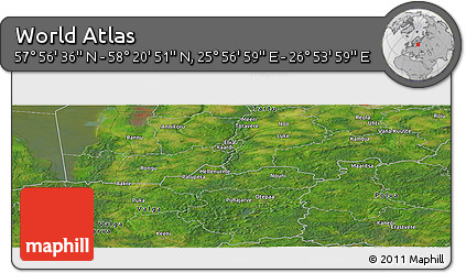 Satellite Panoramic Map of the Area around 58° 8' 44" N, 26° 25' 29" E