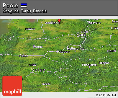 Satellite Panoramic Map of Poole
