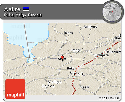 Shaded Relief Panoramic Map of Aakre