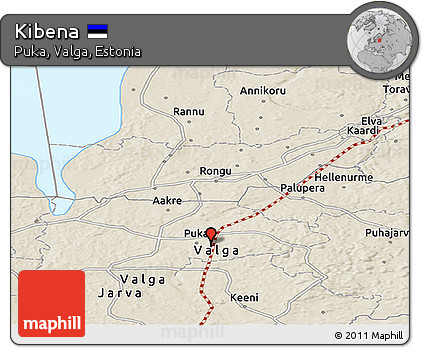 Shaded Relief Panoramic Map of Kibena
