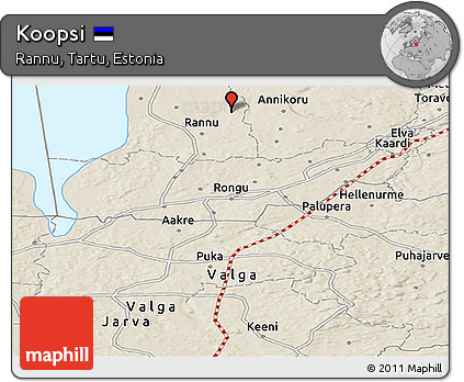 Shaded Relief Panoramic Map of Koopsi