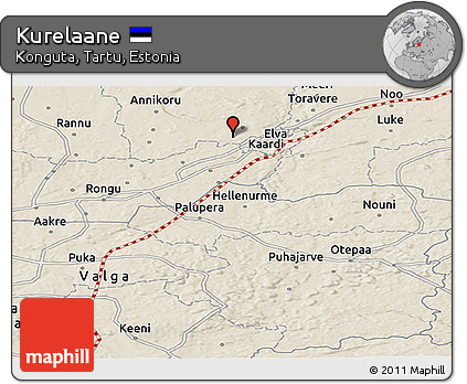Shaded Relief Panoramic Map of Kurelaane