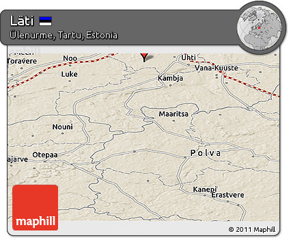 Shaded Relief Panoramic Map of Läti