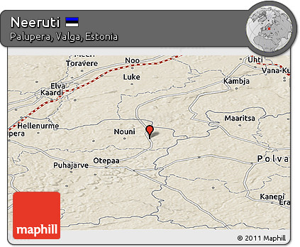 Shaded Relief Panoramic Map of Neeruti