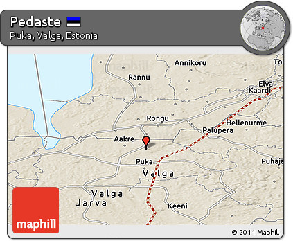 Shaded Relief Panoramic Map of Pedaste