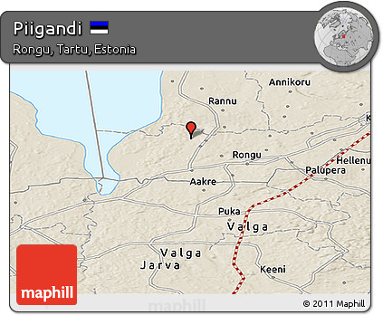 Shaded Relief Panoramic Map of Piigandi