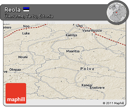 Shaded Relief Panoramic Map of Reola