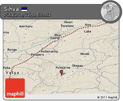 Shaded Relief Panoramic Map of Sihva