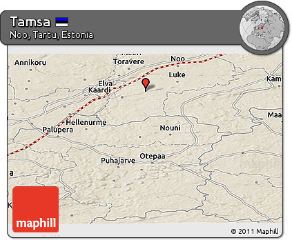 Shaded Relief Panoramic Map of Tamsa