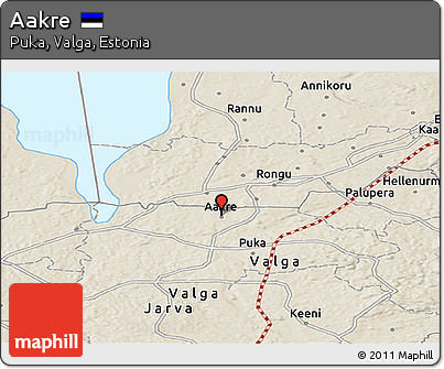 Shaded Relief Panoramic Map of Aakre