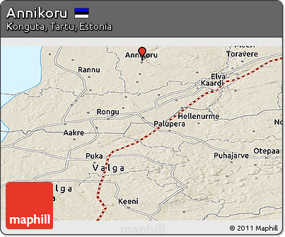 Shaded Relief Panoramic Map of Annikoru
