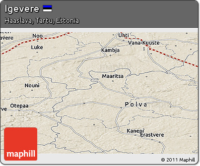 Shaded Relief Panoramic Map of Igevere