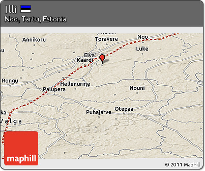 Shaded Relief Panoramic Map of Illi