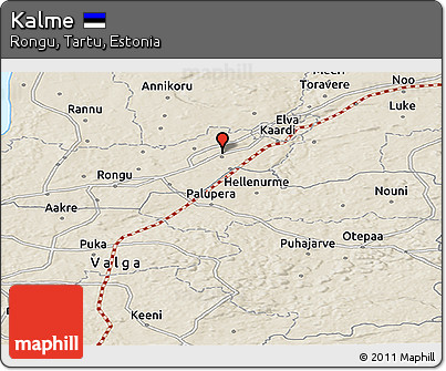 Shaded Relief Panoramic Map of Kalme
