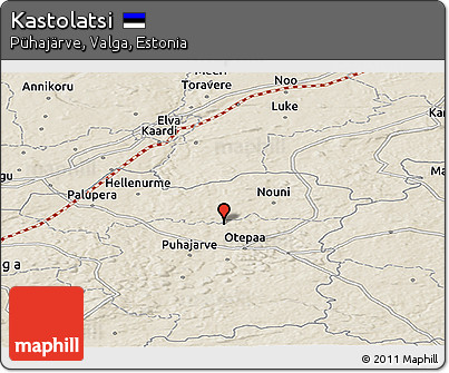 Shaded Relief Panoramic Map of Kastolatsi