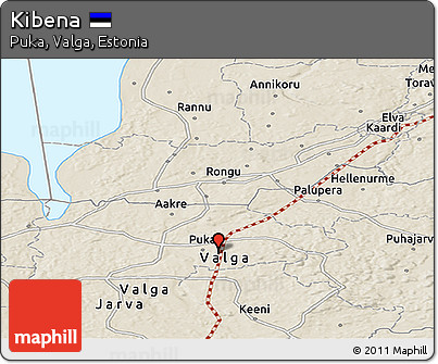 Shaded Relief Panoramic Map of Kibena