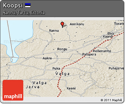 Shaded Relief Panoramic Map of Koopsi