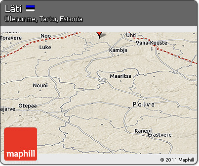 Shaded Relief Panoramic Map of Läti