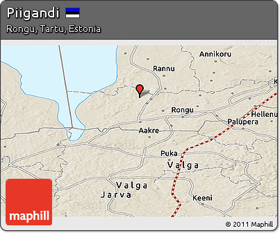 Shaded Relief Panoramic Map of Piigandi