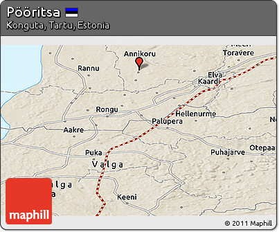 Shaded Relief Panoramic Map of Pööritsa