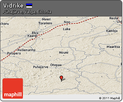 Shaded Relief Panoramic Map of Vidrike