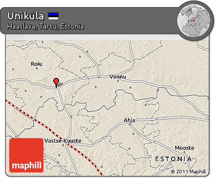 Shaded Relief 3D Map of Uniküla