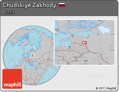 Gray Location Map of Chudskiye Zakhody