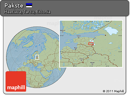Savanna Style Location Map of Päkste, hill shading