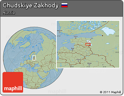 Savanna Style Location Map of Chudskiye Zakhody, hill shading
