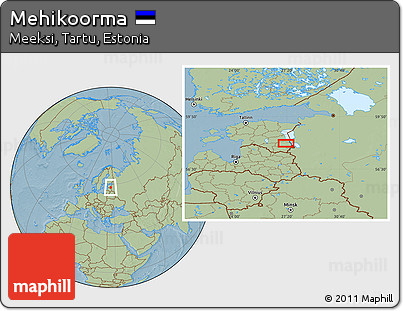 Savanna Style Location Map of Mehikoorma, hill shading