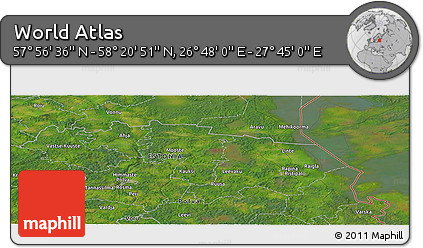 Satellite Panoramic Map of the Area around 58° 8' 44" N, 27° 16' 29" E