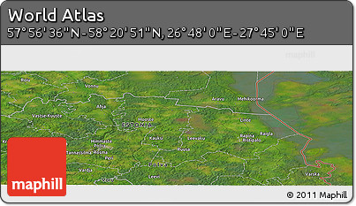 Satellite Panoramic Map of the Area around 58° 8' 44" N, 27° 16' 29" E