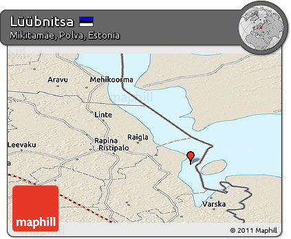 Shaded Relief Panoramic Map of Lüübnitsa