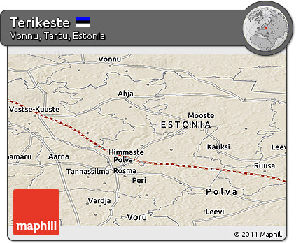 Shaded Relief Panoramic Map of Terikeste