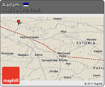 Shaded Relief Panoramic Map of Aadami