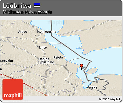 Shaded Relief Panoramic Map of Lüübnitsa